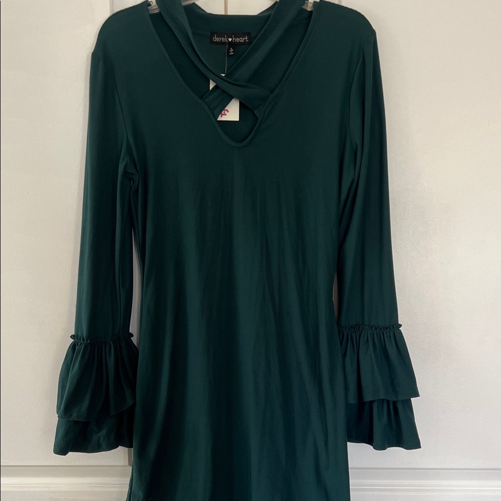 Derek Heart Teal Long Sleeve Dress